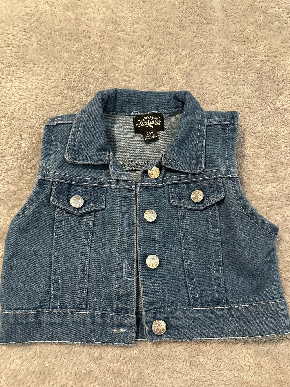 Destination Kids Denim Vest - Classic Blue 24 Months